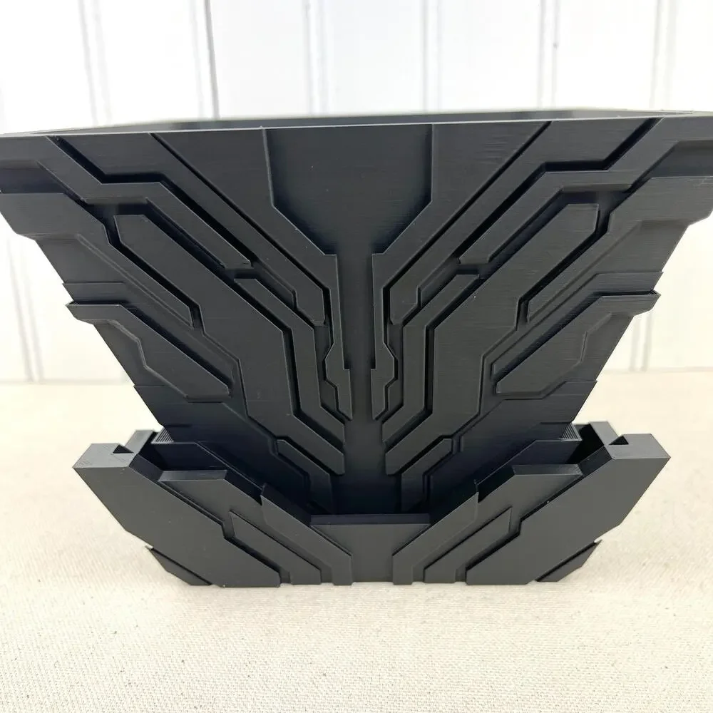 Futuristic Geometric Planter Pot, Uplink Planter, Circuit Board Design, Indoor